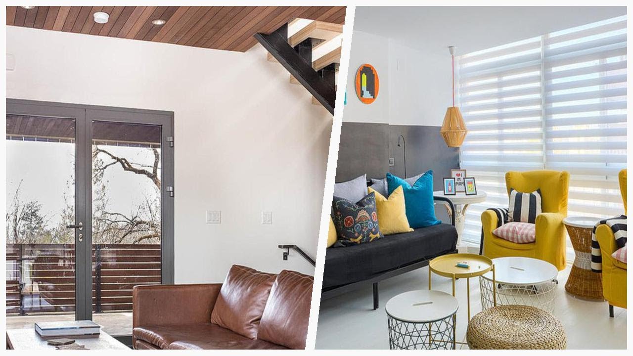 75 Scandinavian Gray Floor Family Room Design Ideas You'll Love ✅