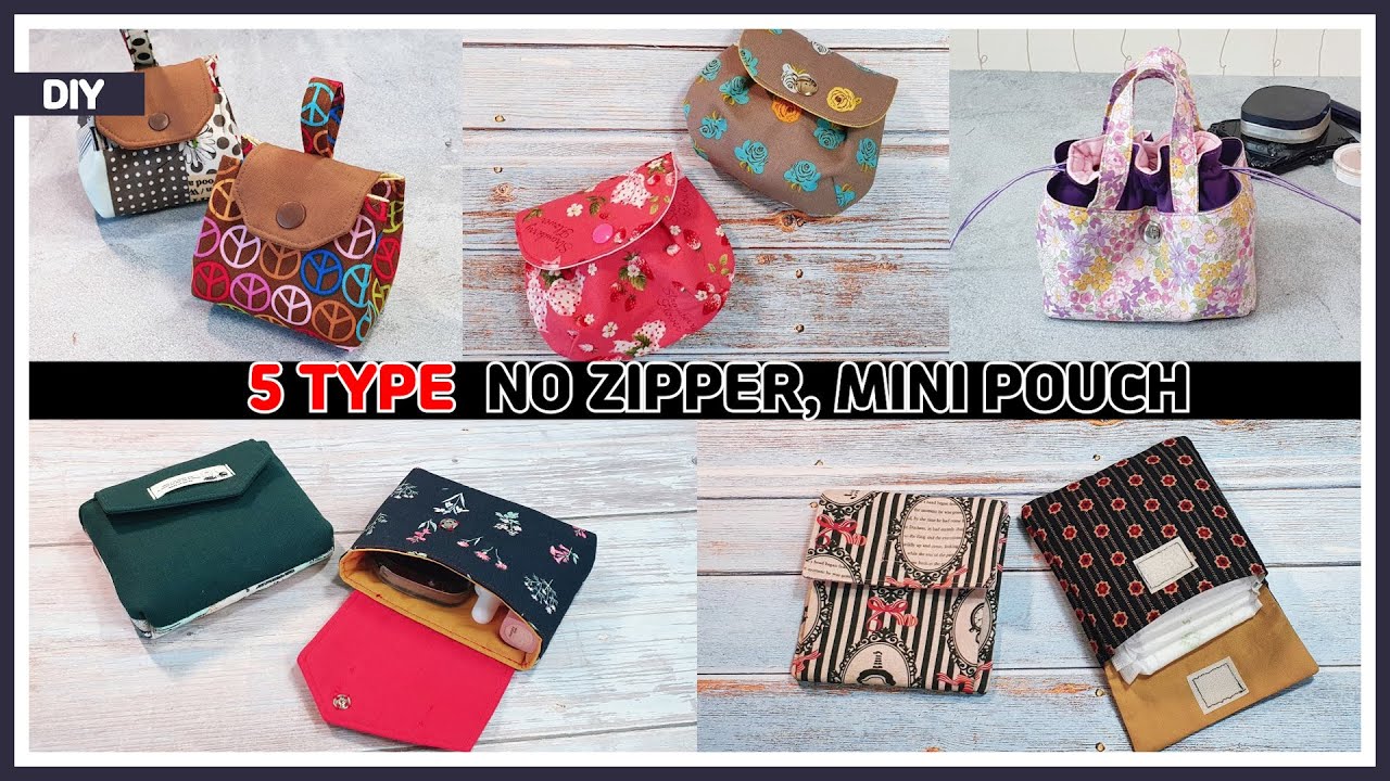 Cute Pouch Without Zipper Templates Set