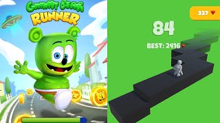Zig Zag Runner 3D vs Gummy Bear Runner Gameplay,MOBILE GAMING is Live on Part-308,Satisfying Games