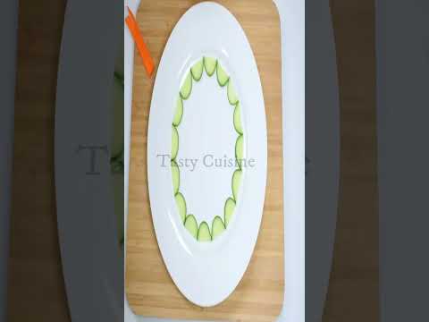 Cucumber amp Carrot carving art for plates decorating