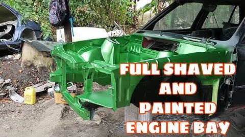 BMW E30 engine bay shaved and painted