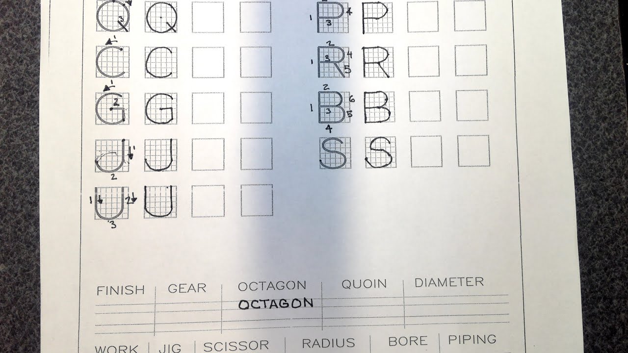 BLOCK LETTERING Curve Letter (Engineering) - YouTube