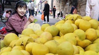 Rural redheart pomelo 2 yuan weighs a kilo and pulls 500 kilos to set up stalls in the city to sel