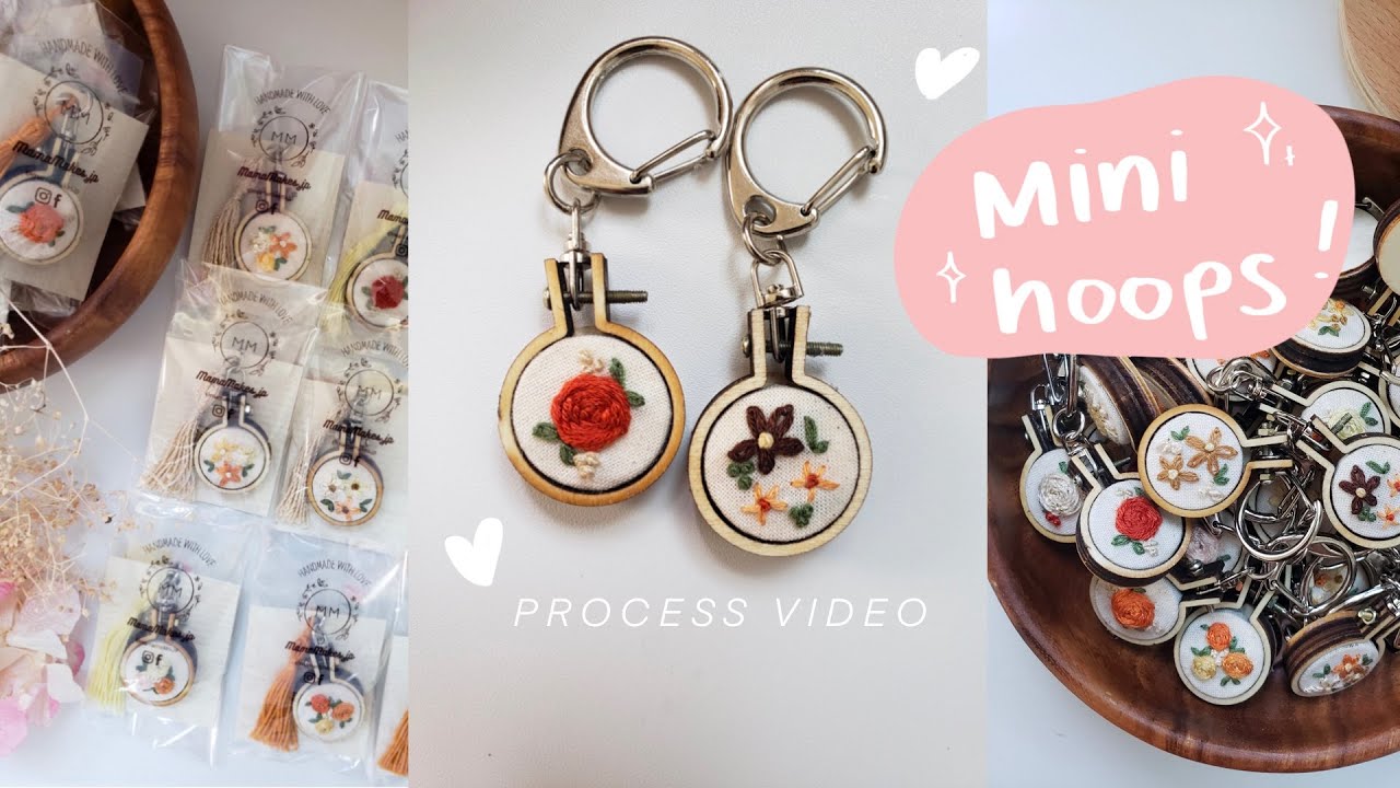 Hand Embroidery Mini Hoops Process Video