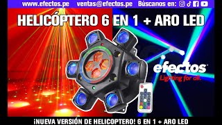 Helicóptero 6 en 1 + Aro LED Láser Cortadora Luces DJ Fiestas Discoteca