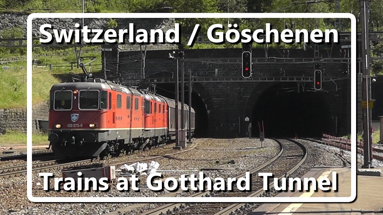 Trains in Göschenen, entrance Gotthard Tunnel // Swiss Train Compilation