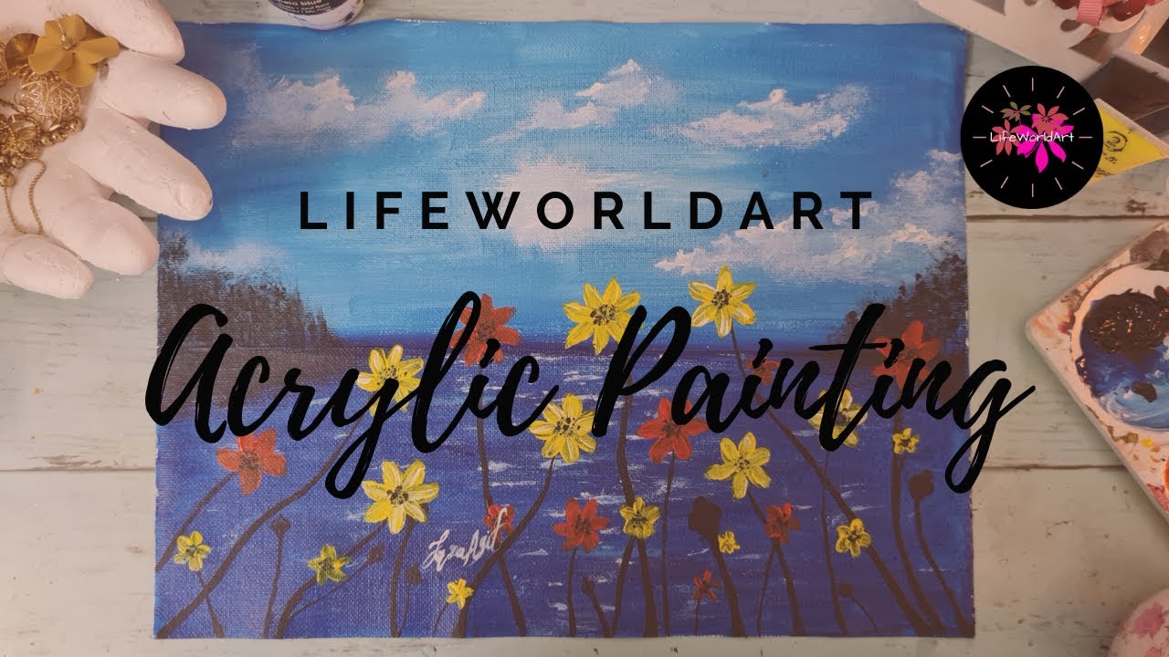 How To Paint Seascape & Blue Sky | Acrylic Painting Tutorial With Step ...