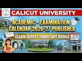 Calicut University Academic & Exam Calendar 2026-27 Out! | All Semester Exam Dates #examdate #exam
