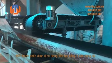 Cân băng tải định lượng phối trộn phân bón NPK nhãn hàng TBP thuộc TCB03 Series