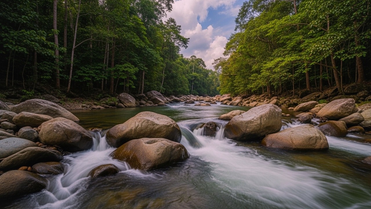 Fall Asleep Fast with Relaxing River Sounds 🌙 | 10 Hours of Gentle Flowing Water for Deep Sleep