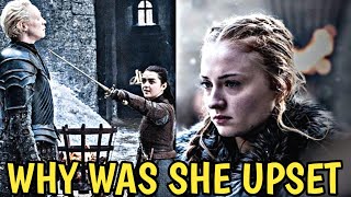 Why was Sansa upset when Arya fought Brienne?