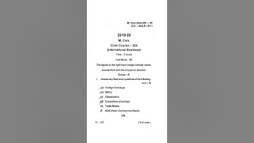 m.com 3 semester international business exam paper(2019-20)year
