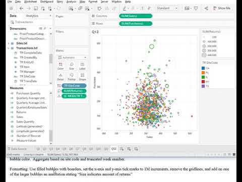 Q12   Scatter plot with size dimension and formatting