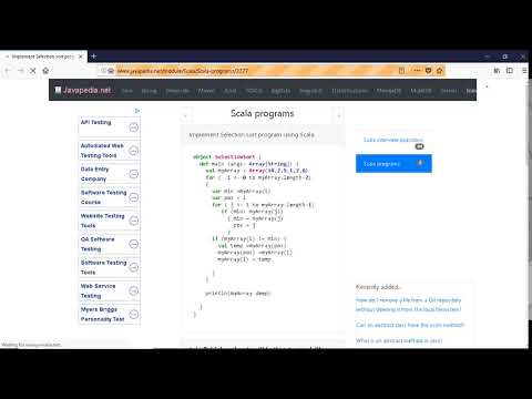Implement Selection sort program using Scala. | javapedia.net