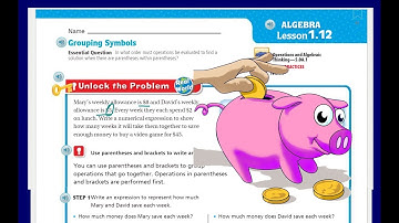 Go Math 5th Grade Lesson 1.12 Grouping Symbols