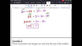 MTH1W - Unit 3, Lesson 8 - Word Problems: Consecutive Integer