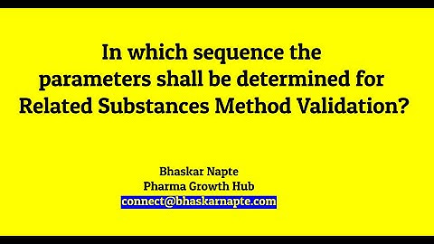 In which sequence the parameters shall be determined for Related Substances Method Validation?