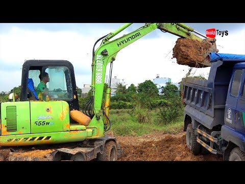 Máy Xúc Ô Tô | Máy Xúc Múc Đất Lên Ôtô ♫ Nhạc Thiếu Nhi Cover