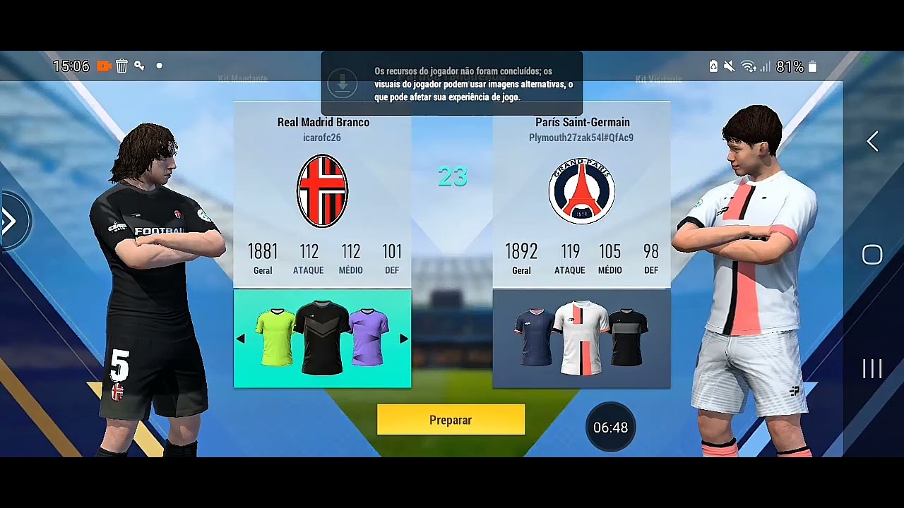 Novo jogo de futebol
