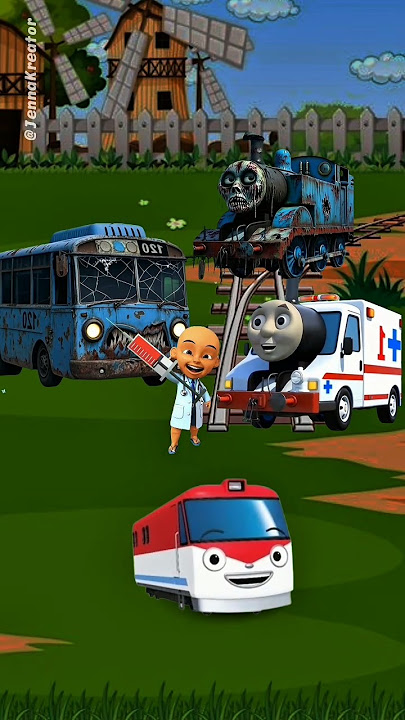 Doctor Upin Saves Thomas, Tayo, and Titipo from the Zombie Virus #upinipin #train