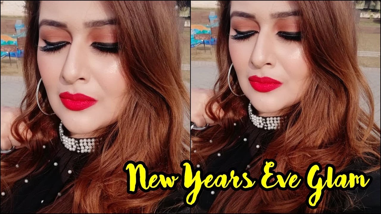 Winged Liner Red Lips New Years Eve Glam Makeup Tutorial Youtube 