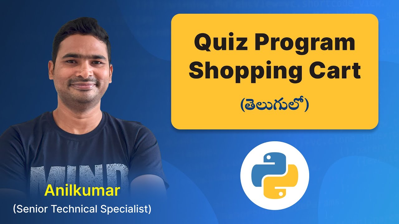 P80 - Shopping Cart Quiz Program Solution [తెలుగు] - YouTube