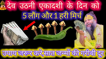 देव उठनी एकादशी 1 नवंबर के दिन 5 लौंग और 1 हरी मिर्च उपाय जरूर करे 😱 । प्रेमानंद महाराज जी।