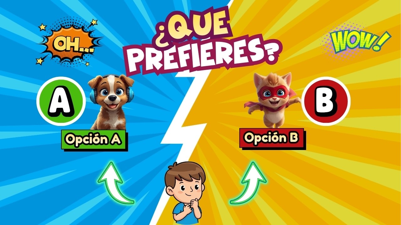 🎯 ¿Qué Prefieres? | ¡Juego de Decisiones ! ¿A o B? 🔥 #queprefieres #entretenimientoinfantil #EligeYA