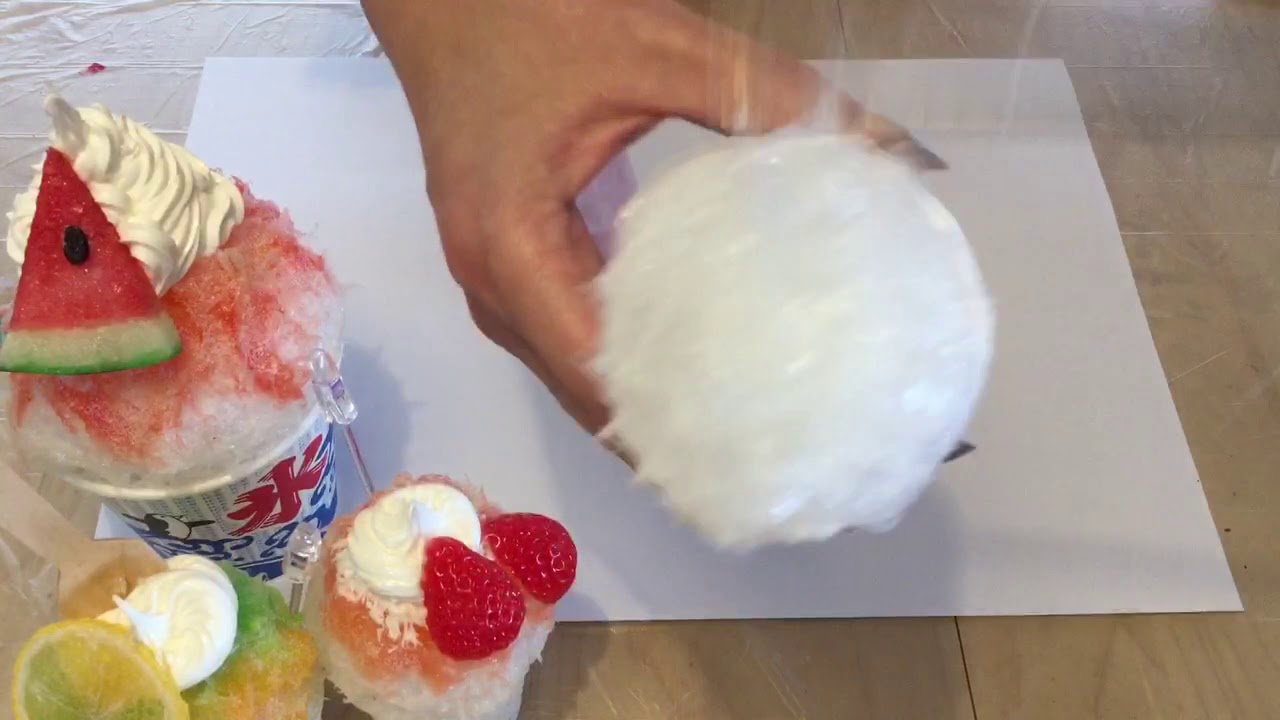 食品サンプル　かき氷　9点まとめ売り 食品サンプル制作キット「さんぷるん かき氷 イチゴ」｜自由研究・工作
