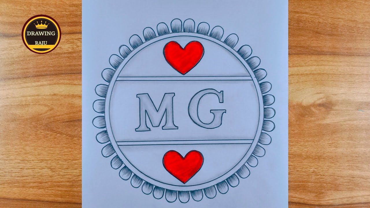 Как нарисовать букву M💕G || Простой рисунок круга из букв M+G карандашом