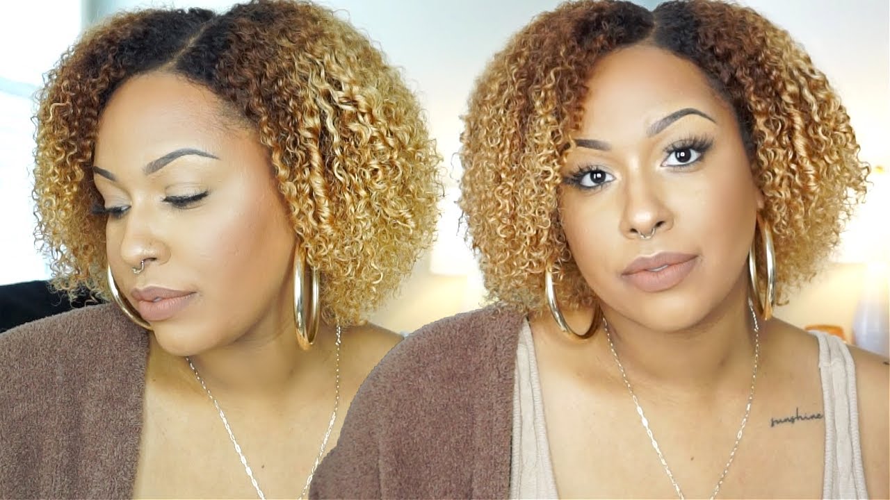 EASY PEASY! | GLUELESS INSTALL | BLONDE KINKY CURLY WIG 3C/4A | FT. HerGivenHair