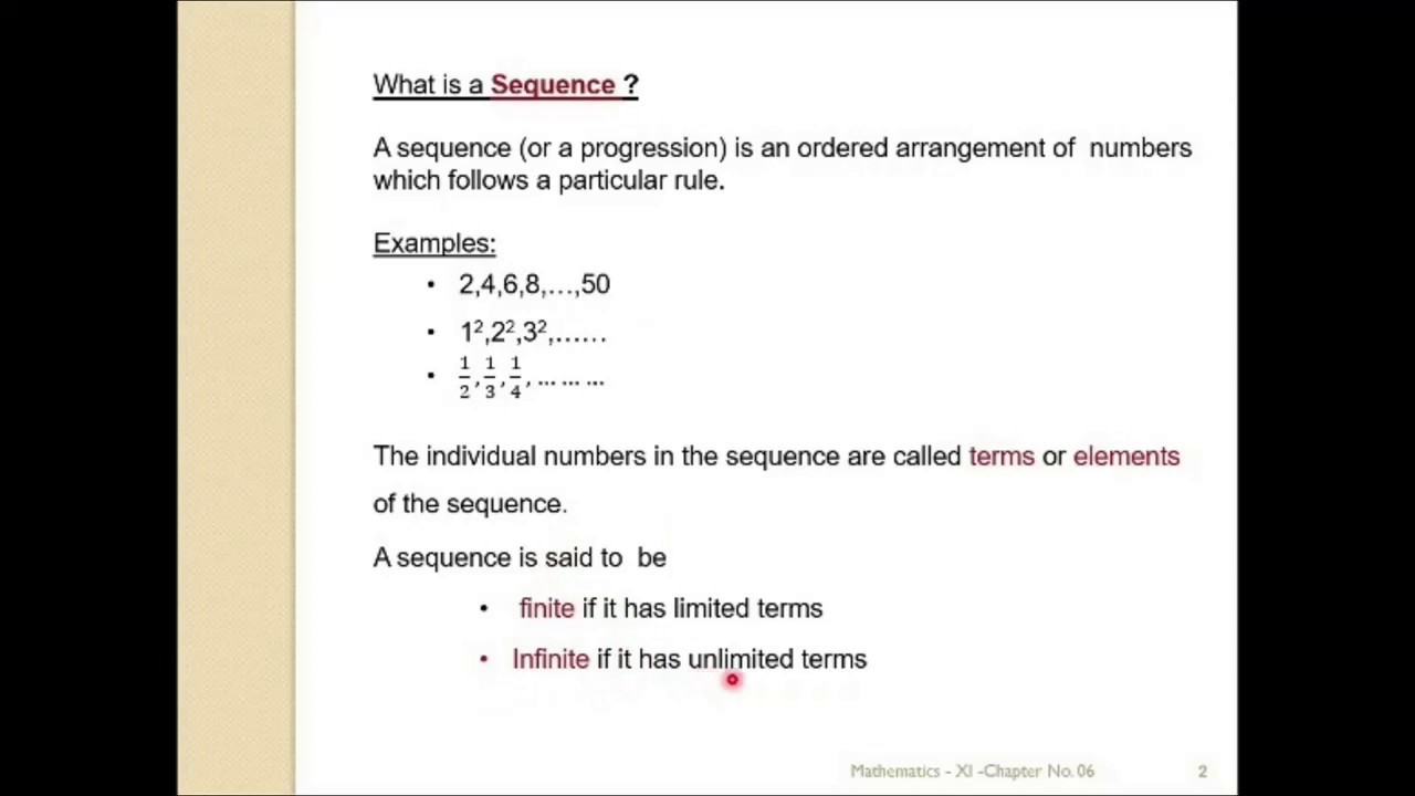 Manxoor Math XI Maths Ch#6 Sequence and Series by Prof.Sadia Manzoor - YouTube