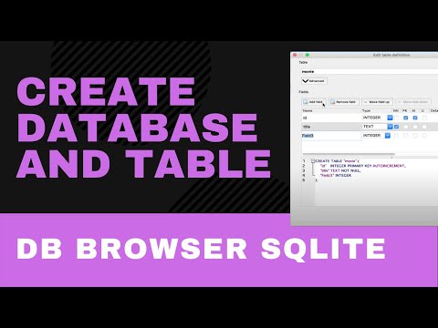 Create database and table - DB Browser for SQLite - part 2