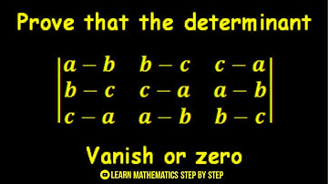Determinant | Determinant without expansion | vanish | Urdu/Hindi