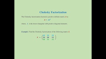 (6.6) Cholesky Factorization: MatLab code + download link.