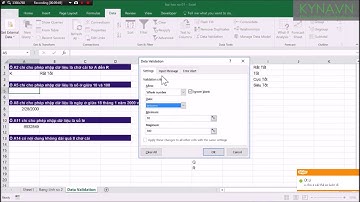 Kiểm Tra Dữ liệu với Data Validation trong excel 2016