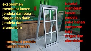 kusen jendela kaca 5mm dengan bahan campuran baja ringan dan aluminium dengan ornamen