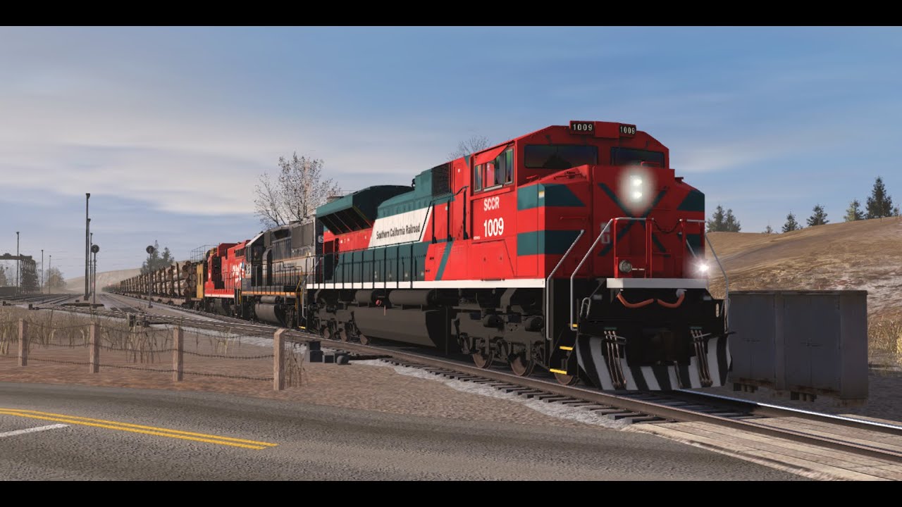 MVLX Logging Train Passes South Prairie Washington