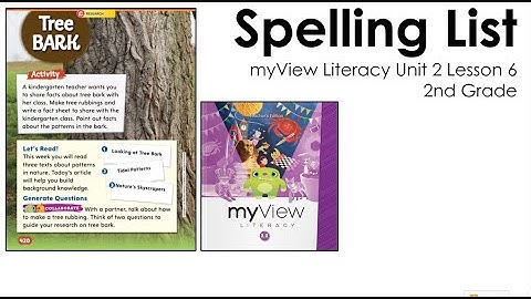 MyView Literacy - Spelling Unit 2 Lesson 6 - 2nd Grade