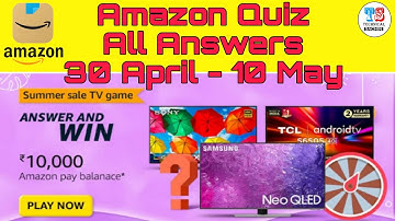 Amazon Summer Sale TV Game Quiz Answers  Today | Amazon Quiz Answers Today | Technical Sachin