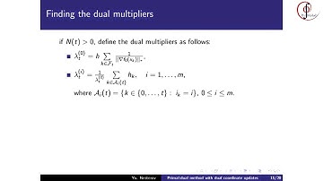 Ю.Е.Нестеров. Primal-dual Subgradient Method with Dual Coordinate Update. 29 апреля 2014