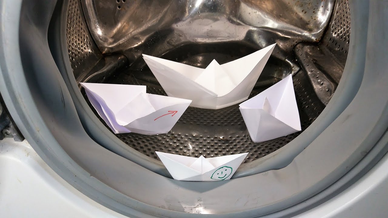 Experiment Paper Boats in a Washing machines YouTube