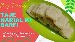 ताजे नारियल की बर्फी Fresh Coconut Barfi | Coconut Barfi Quick Fresh Nariyal ki Burfi  Kitchen Mark