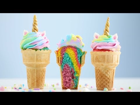 Unicorn Cake-Cones with a MAGICAL Surprise INSIDE!