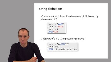 Lecture: String definitions and Python examples - Algorithms for DNA Sequencing