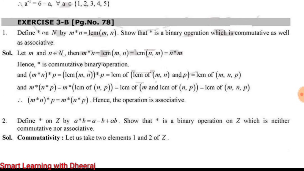 Exercise 3B,Chapter 3 Binary Operations Rs aggarwal Class 12 Math ...