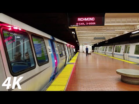 ⁴ᴷ⁶⁰ BART: Fleet of the Future and Legacy Trains at North Berkeley + New Real-Time Station Displays