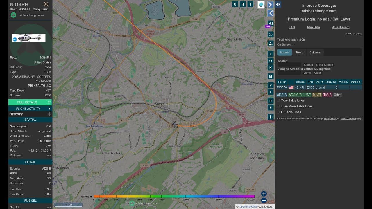 2024-10-25 helicopter N314PH landing at Overlook Hospital