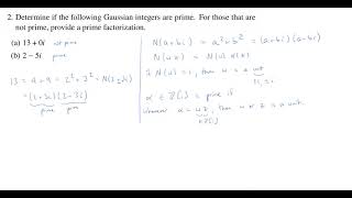 Determining Primality in Z[i], Superquiz 3 Problem 2