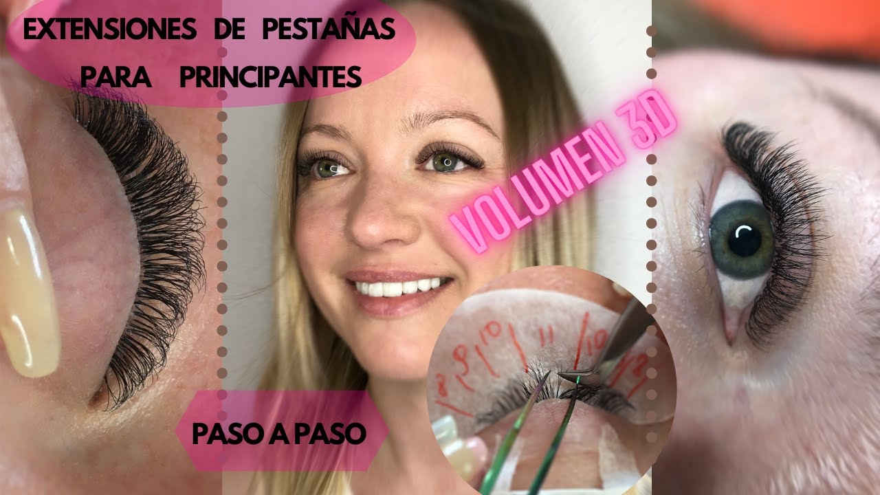 Extensiones de pestañas 3D | Para principantes | Paso a paso | Volumen ...